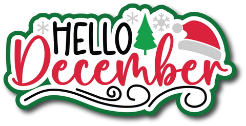 Hello December - Scrapbook Page Title Sticker