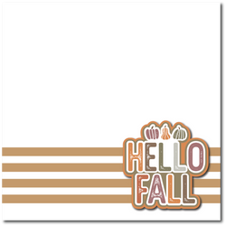 Hello Fall - Printed Premade Scrapbook Page 12x12 Layout