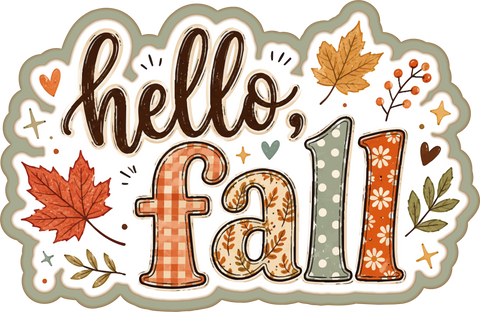 Hello Fall - Scrapbook Page Title Die Cut