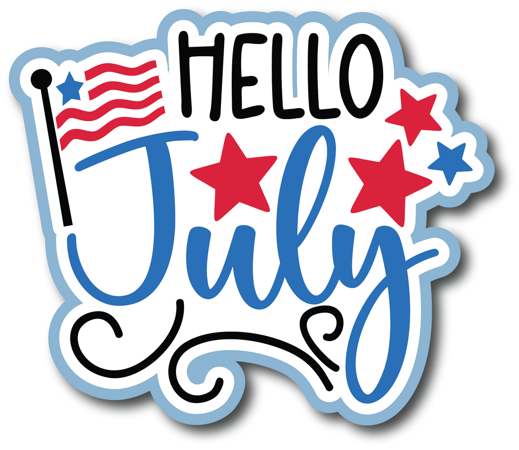 Hello July - Scrapbook Page Title Sticker – Autumn's Crafty Corner