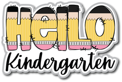 Hello Kindergarten - Scrapbook Page Title Die Cut