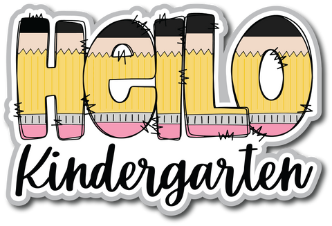 Hello Kindergarten - Scrapbook Page Title Die Cut