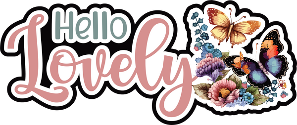 Hello Lovely - Scrapbook Page Title Sticker