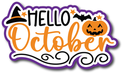 Hello October - Scrapbook Page Title Sticker