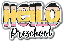 Hello Preschool - Scrapbook Page Title Die Cut