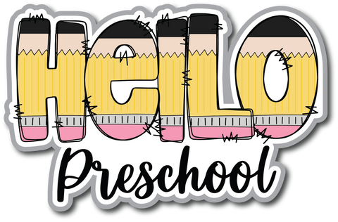 Hello Preschool - Scrapbook Page Title Sticker