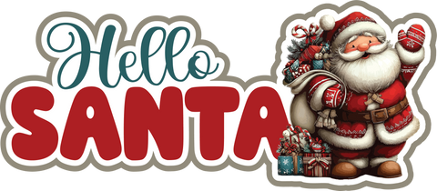 Hello Santa - Scrapbook Page Title Die Cut