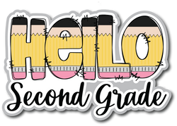 Hello Second Grade - Scrapbook Page Title Sticker