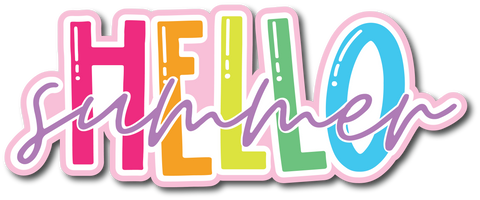 Hello Summer - Scrapbook Page Title Sticker