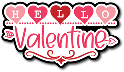 Hello Valentine - Scrapbook Page Title Sticker