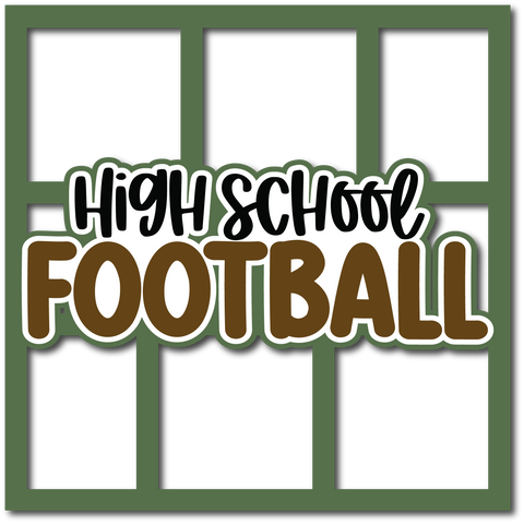 High School Football - 6 Frames - Layered Overlay - Digital Cut File - SVG - INSTANT DOWNLOAD