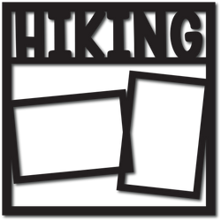 Hiking - 2  Frames - Scrapbook Overlay - Digital Cut File - SVG - INSTANT DOWNLOAD