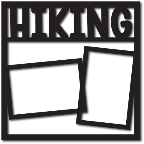 Hiking - 2  Frames - Scrapbook Overlay - Digital Cut File - SVG - INSTANT DOWNLOAD