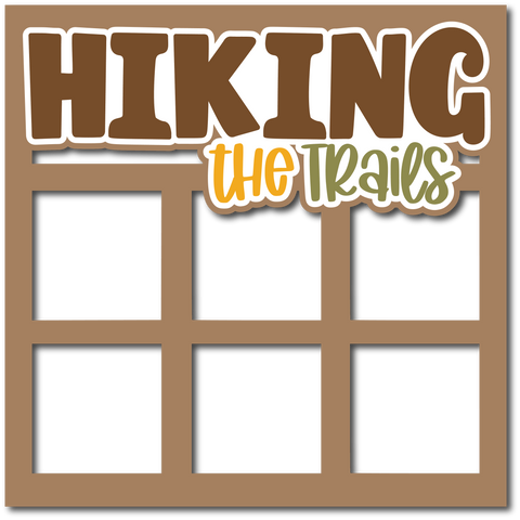 Hiking the Trails - 6 Square Frames - Layered Overlay - Digital Cut File - SVG - INSTANT DOWNLOAD