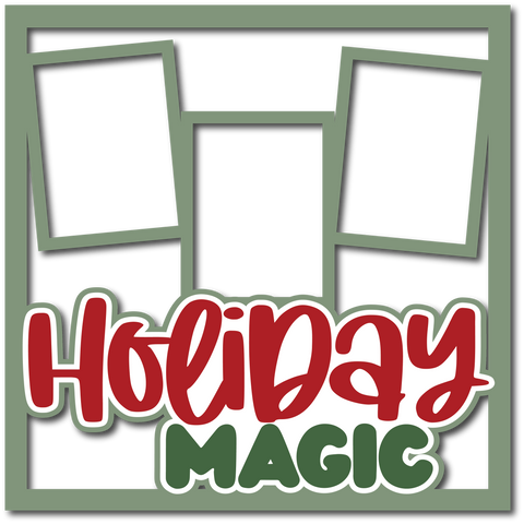 Holiday Magic - 3 Frames - Layered Overlay - Digital Cut File - SVG - INSTANT DOWNLOAD