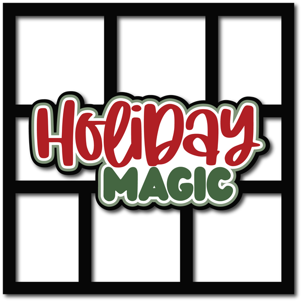 Holiday Magic - 6 Frames - Scrapbook Page Layered Overlay Kit