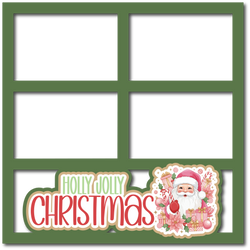 Holly Jolly - 4 Frames - Scrapbook Page Layered Overlay Kit