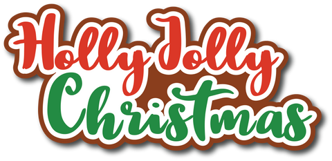 Holly Jolly Christmas - Scrapbook Page Title Die Cut