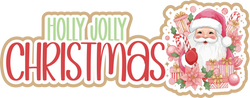 Holly Jolly Christmas - Scrapbook Page Title Die Cut