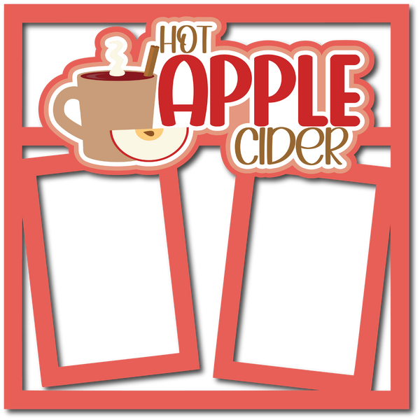 Hot Apple Cider - 2 Frames - Scrapbook Page Layered Overlay Kit
