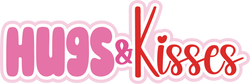 Hugs & Kisses - Layered Scrapbook Page Title Die Cut