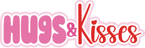 Hugs & Kisses - Scrapbook Page Title Sticker