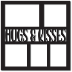 Hugs & Kisses - 5 Frames - Scrapbook Overlay - Digital Cut File - SVG - INSTANT DOWNLOAD