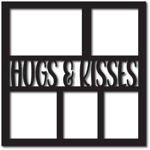 Hugs & Kisses - 5 Frames - Scrapbook Overlay - Digital Cut File - SVG - INSTANT DOWNLOAD