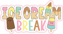 Ice Cream Break - Scrapbook Page Title Die Cut