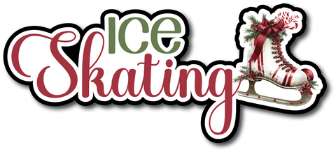 Ice Skating - Scrapbook Page Title Sticker