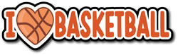 I Heart Basketball - Scrapbook Page Title Sticker