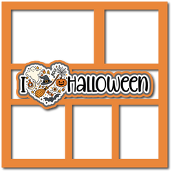I Heart Halloween - 5 Frames - Scrapbook Page Layered Overlay Kit