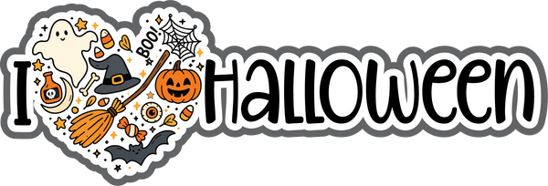I Heart Halloween - Scrapbook Page Title Sticker