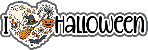I Heart Halloween - Scrapbook Page Title Sticker