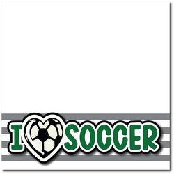 I Heart Soccer - Printed Premade Scrapbook Page 12x12 Layout
