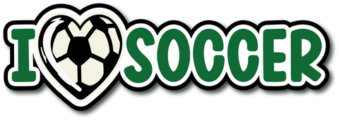 I Heart Soccer - Scrapbook Page Title Sticker