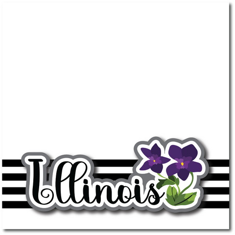 Illinois - Printed Premade Scrapbook Page 12x12 Layout