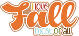 I Love Fall Most of All - 6 Frames - Scrapbook Page Layered Overlay Kit