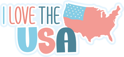 I Love the USA - Scrapbook Page Title Sticker