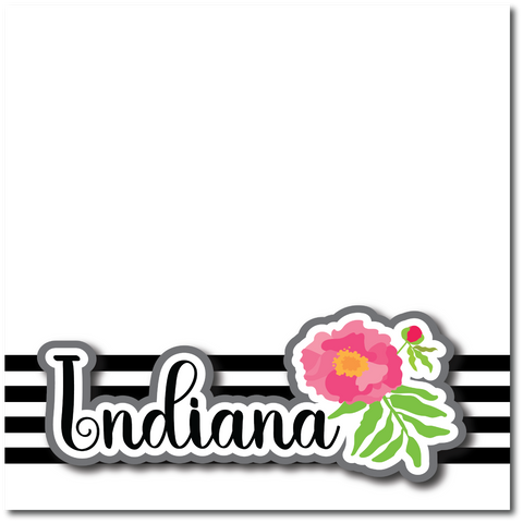 Indiana - Printed Premade Scrapbook Page 12x12 Layout