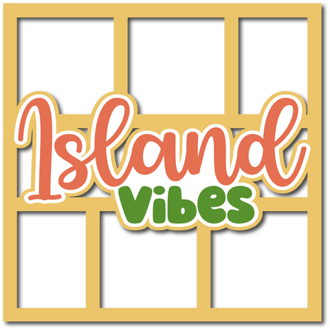 Island Vibes - 6 Frames - Scrapbook Page Layered Overlay Kit