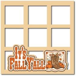 It's Fall Y'all - 6 Square Frames - Scrapbook Page Layered Overlay Kit
