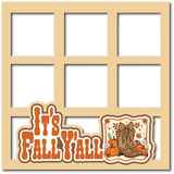 It's Fall Y'all - 6 Square Frames - Scrapbook Page Layered Overlay Kit