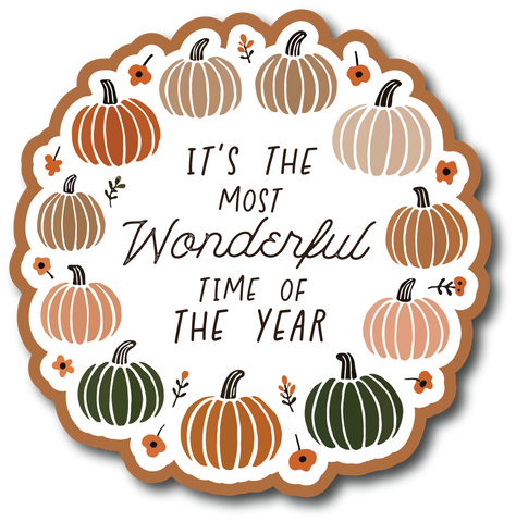 It's the Most Wonderful Time of the Year - Fall - Scrapbook Page Title Die Cut