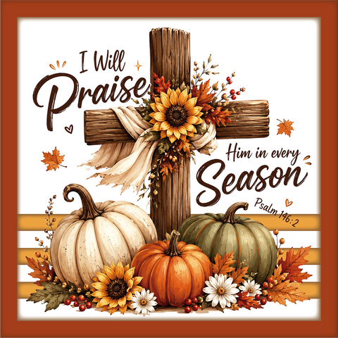 I will Praise Him in Every Season - Scrapbook Page Title Sticker