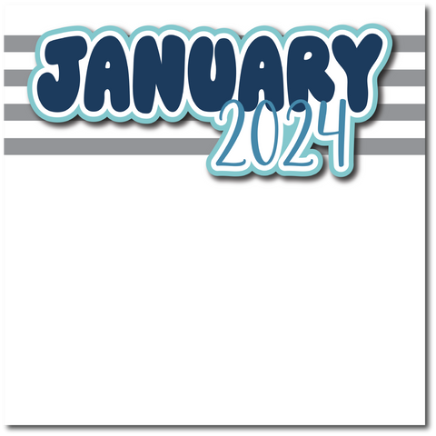 January 2024 - Printed Premade Scrapbook Page 12x12 Layout
