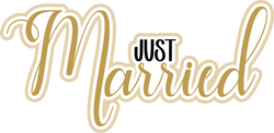 Just Married - Scrapbook Page Title Die Cut