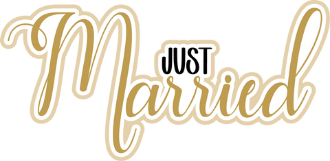 Just Married - Scrapbook Page Title Die Cut