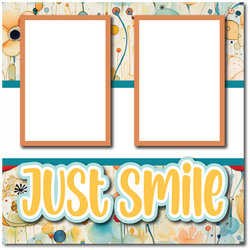 Just Smile - Printed Premade Scrapbook Page 12x12 Layout