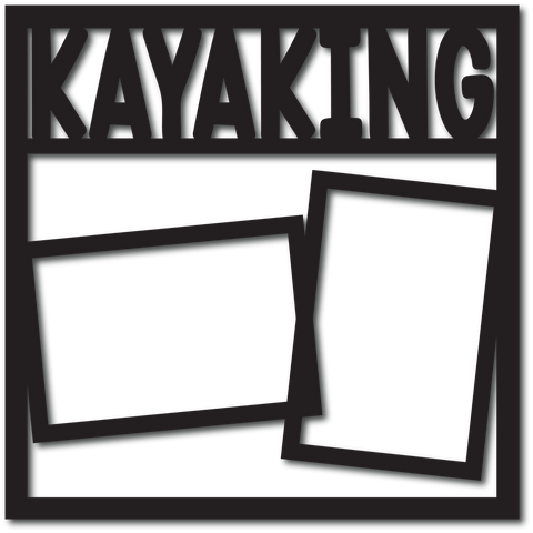 Kayaking - 2 Frames- Scrapbook Overlay - Digital Cut File - SVG - INSTANT DOWNLOAD